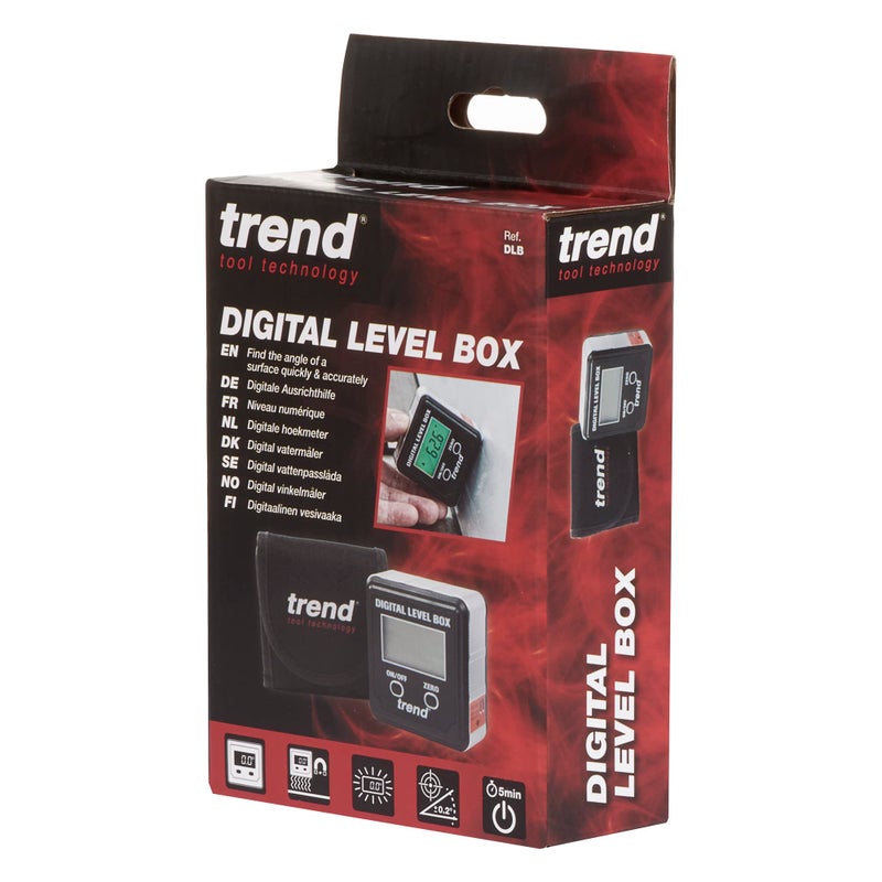 Trend مستوى رقمي ترندي وصندوق زاوية (قاعدة مغناطيسية وشاشة LCD) لنجارة الخشب وضبط زوايا المنشار الطاولة/الزاوية بدقة، أسود، DLB - Image 2